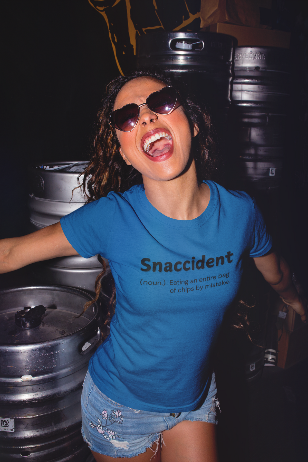 "Snaccident. (noun) Eating an entire bags of chips by mistake." - T-Shirt (DT)