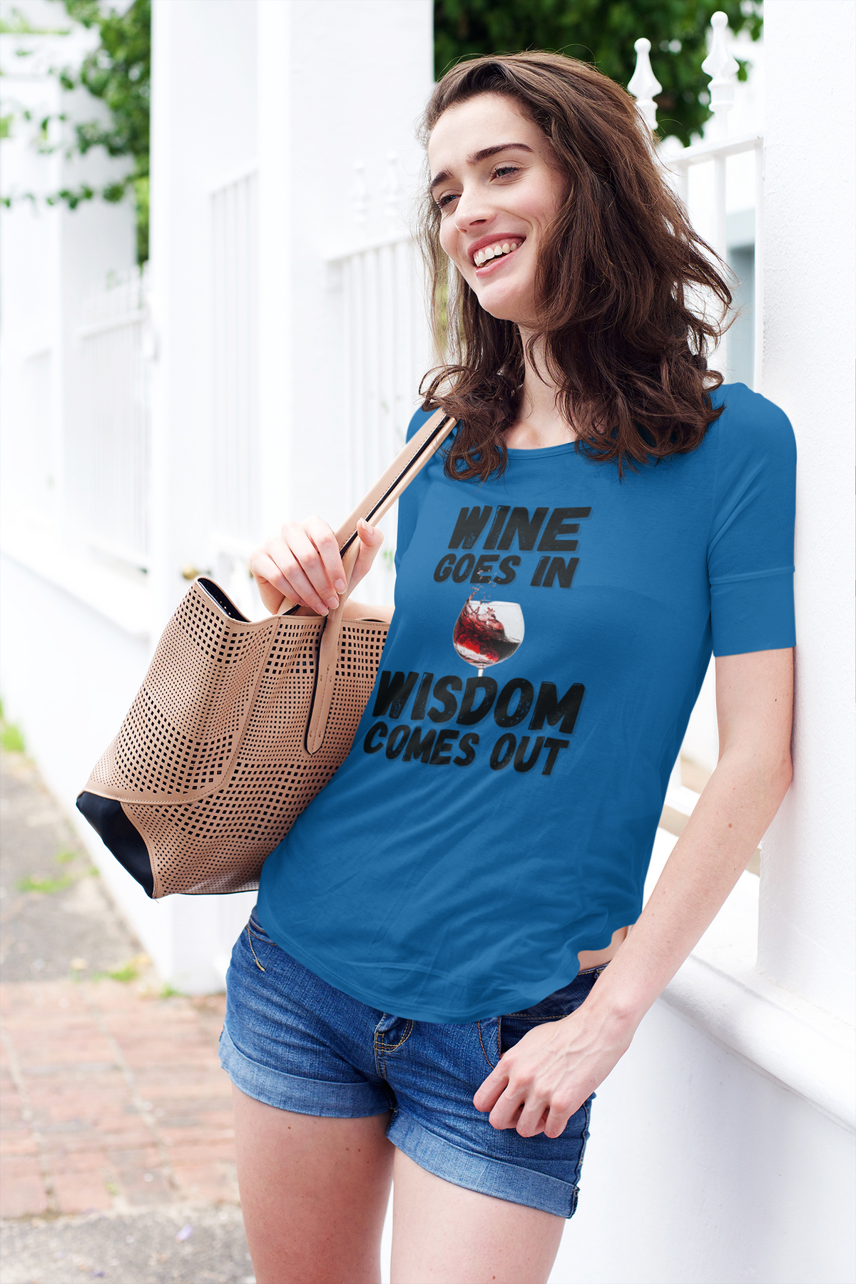 "Wine Goes In. Wisdom Comes Out" - T-Shirt (DT)