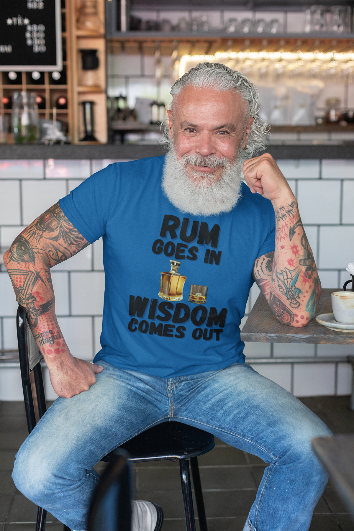 "Rum Goes In. Wisdom Comes Out" - T-Shirt (DT)
