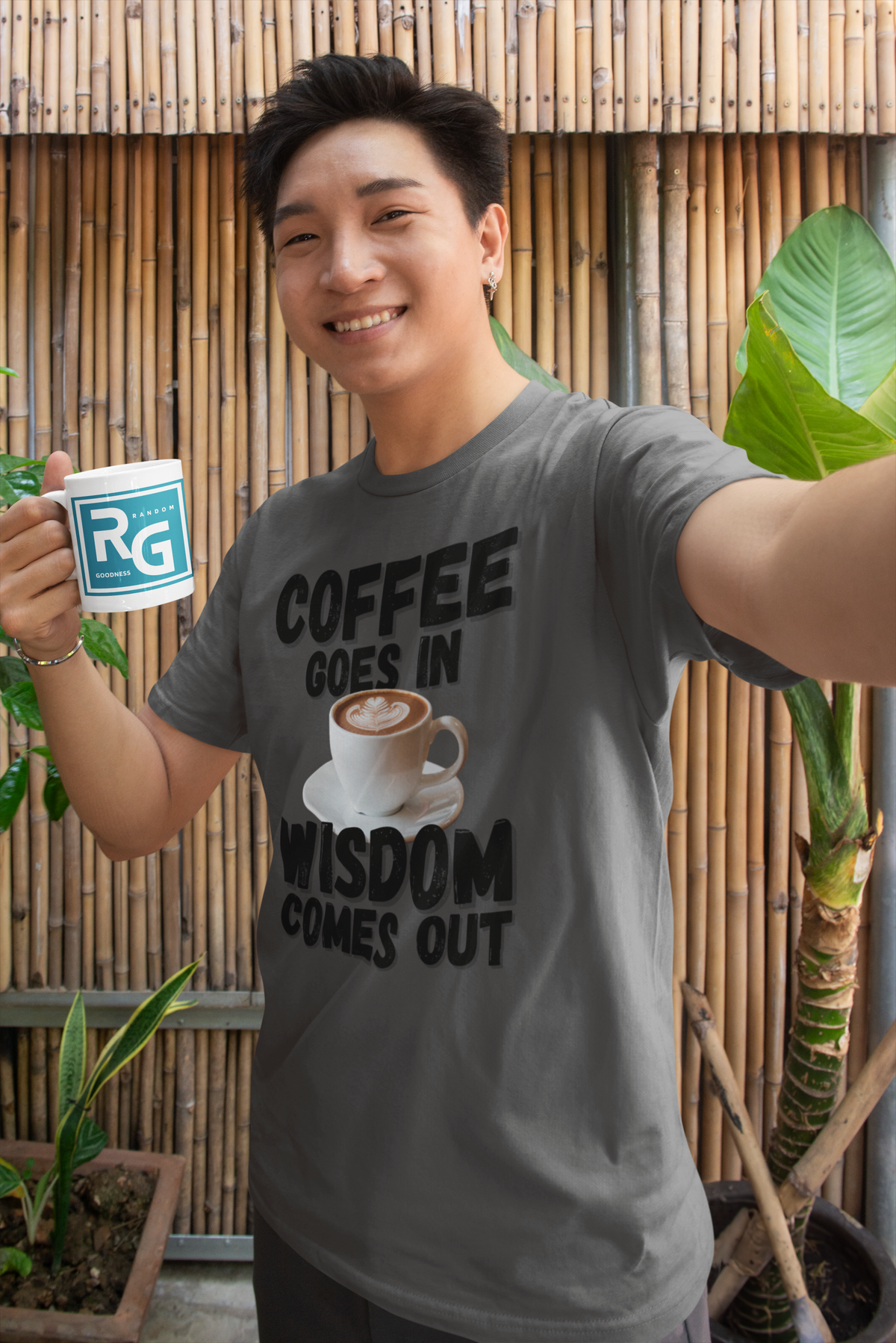 "Coffee Goes In. Wisdom Comes Out" - T-Shirt (DT)