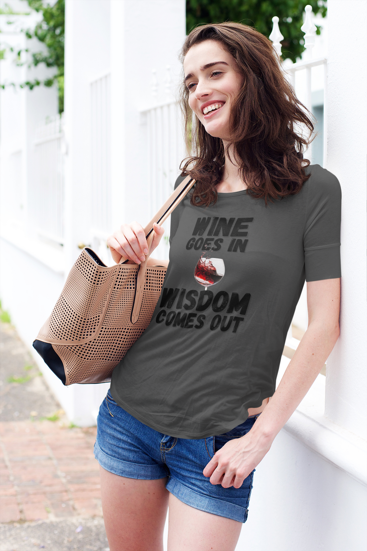 "Wine Goes In. Wisdom Comes Out" - T-Shirt (DT)