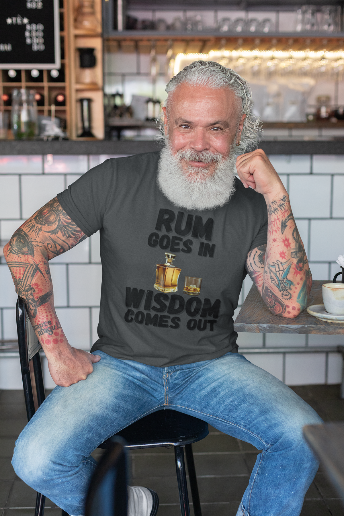 "Rum Goes In. Wisdom Comes Out" - T-Shirt (DT)