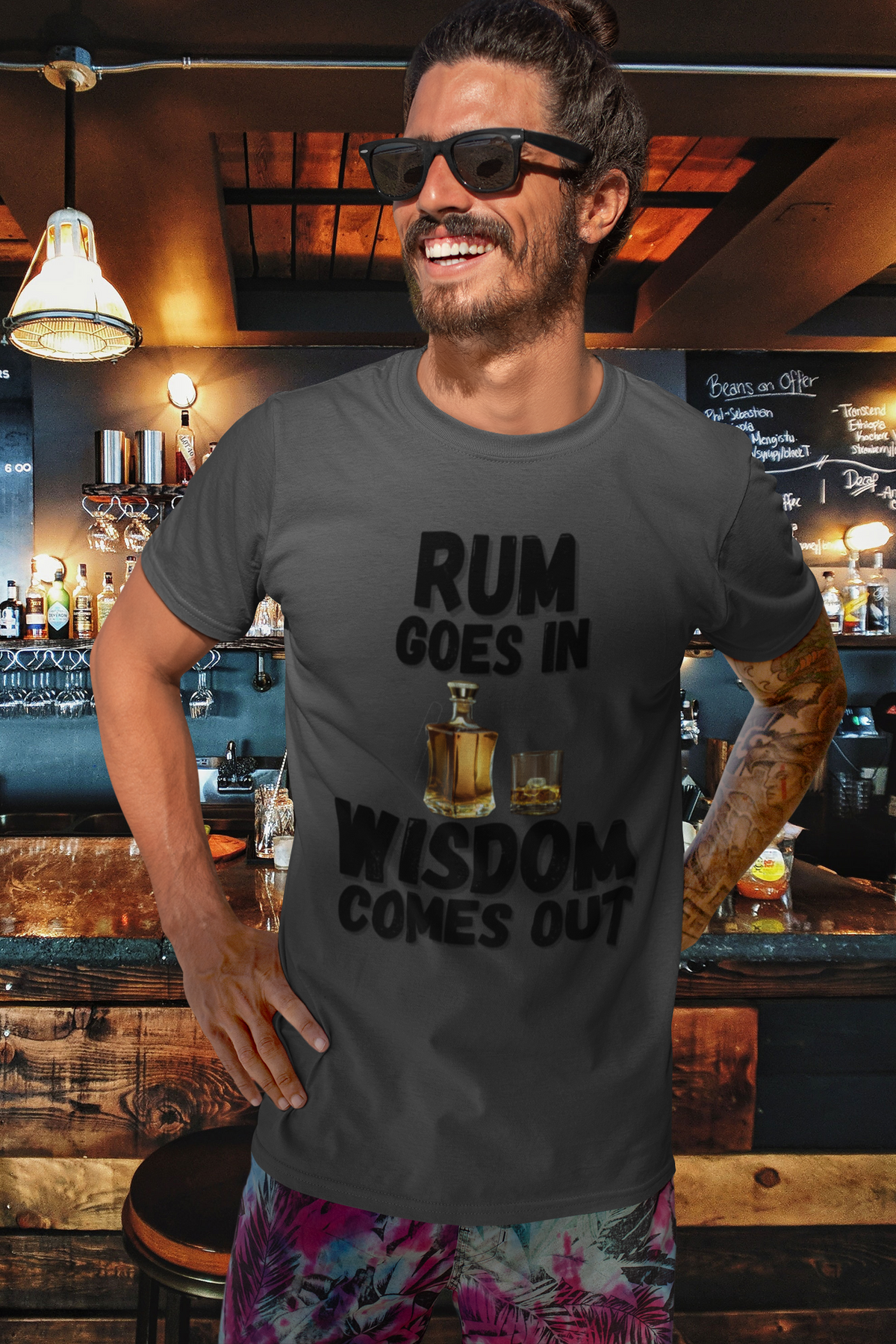 "Rum Goes In. Wisdom Comes Out" - T-Shirt (DT)