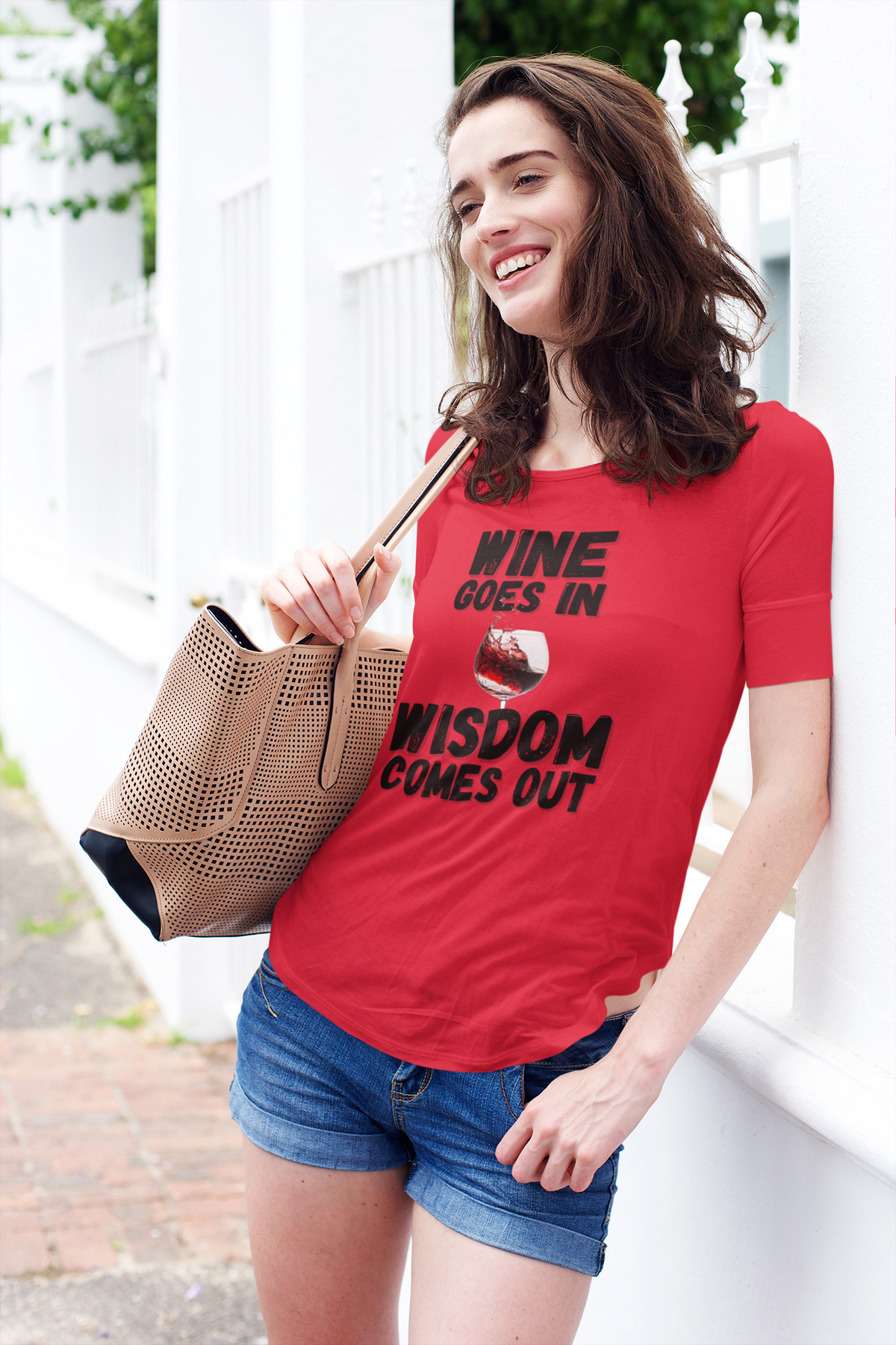 "Wine Goes In. Wisdom Comes Out" - T-Shirt (DT)