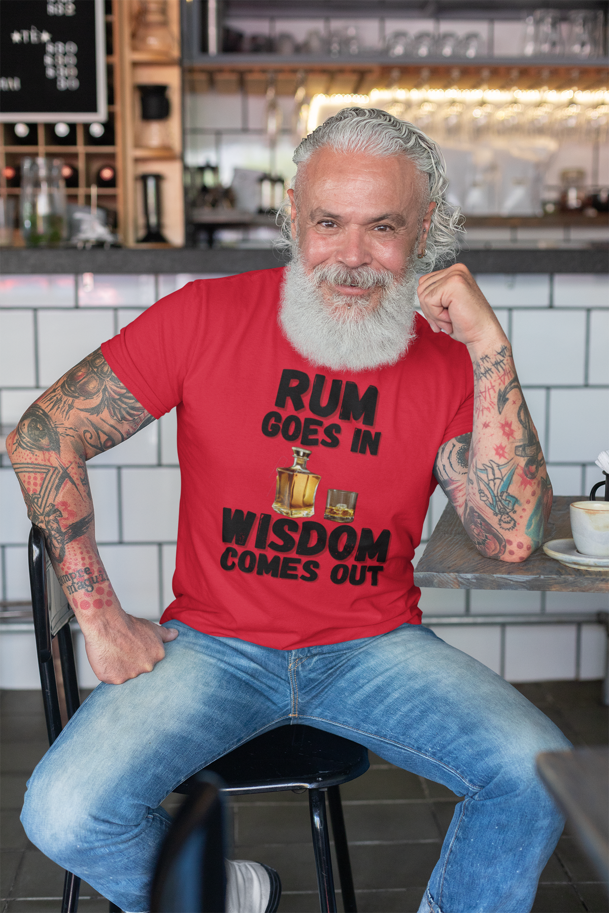 "Rum Goes In. Wisdom Comes Out" - T-Shirt (DT)