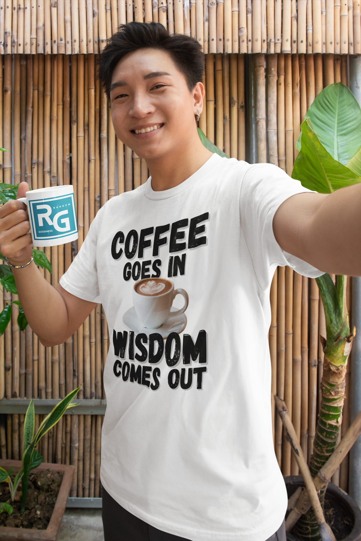 "Coffee Goes In. Wisdom Comes Out" - T-Shirt (DT)