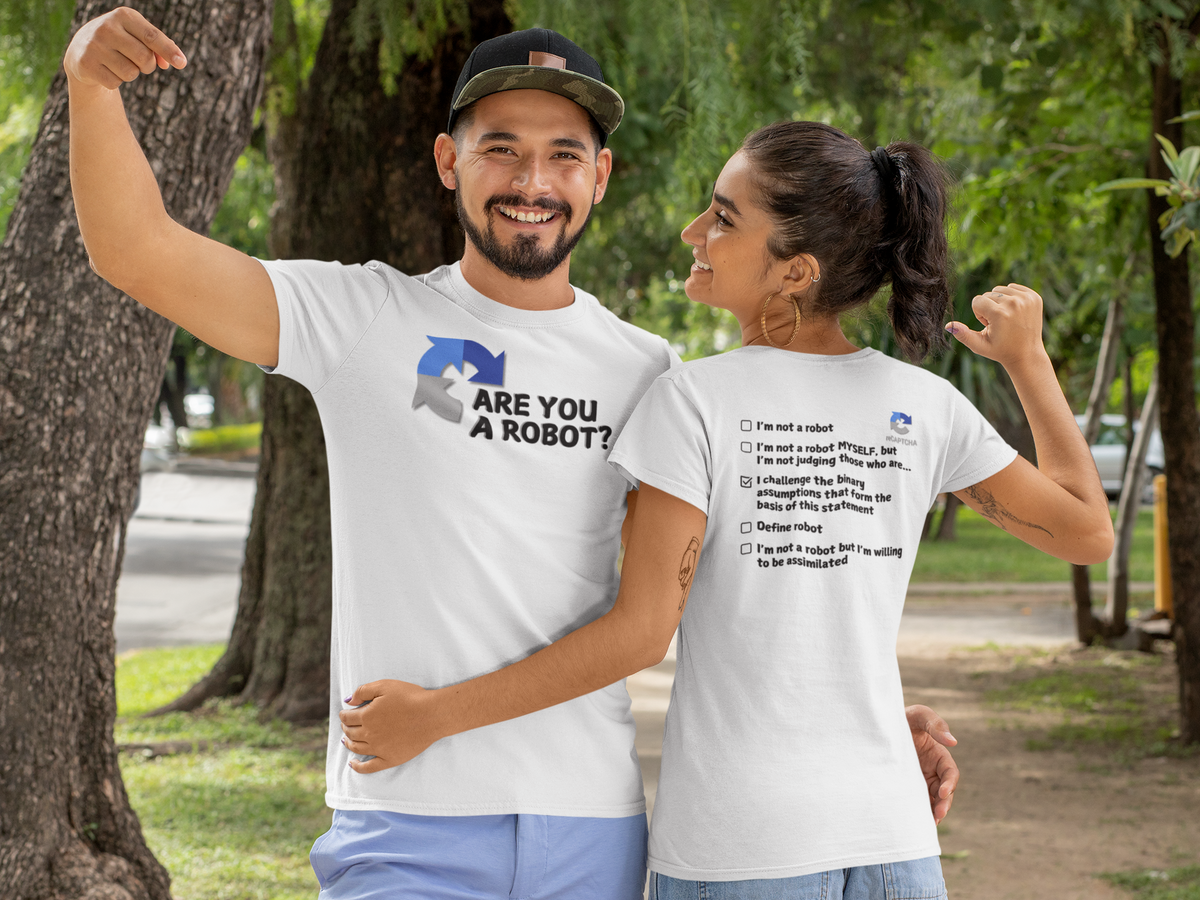 "Are you a Robot?" (Challenge version) T-Shirt (DT)(Print both sides)