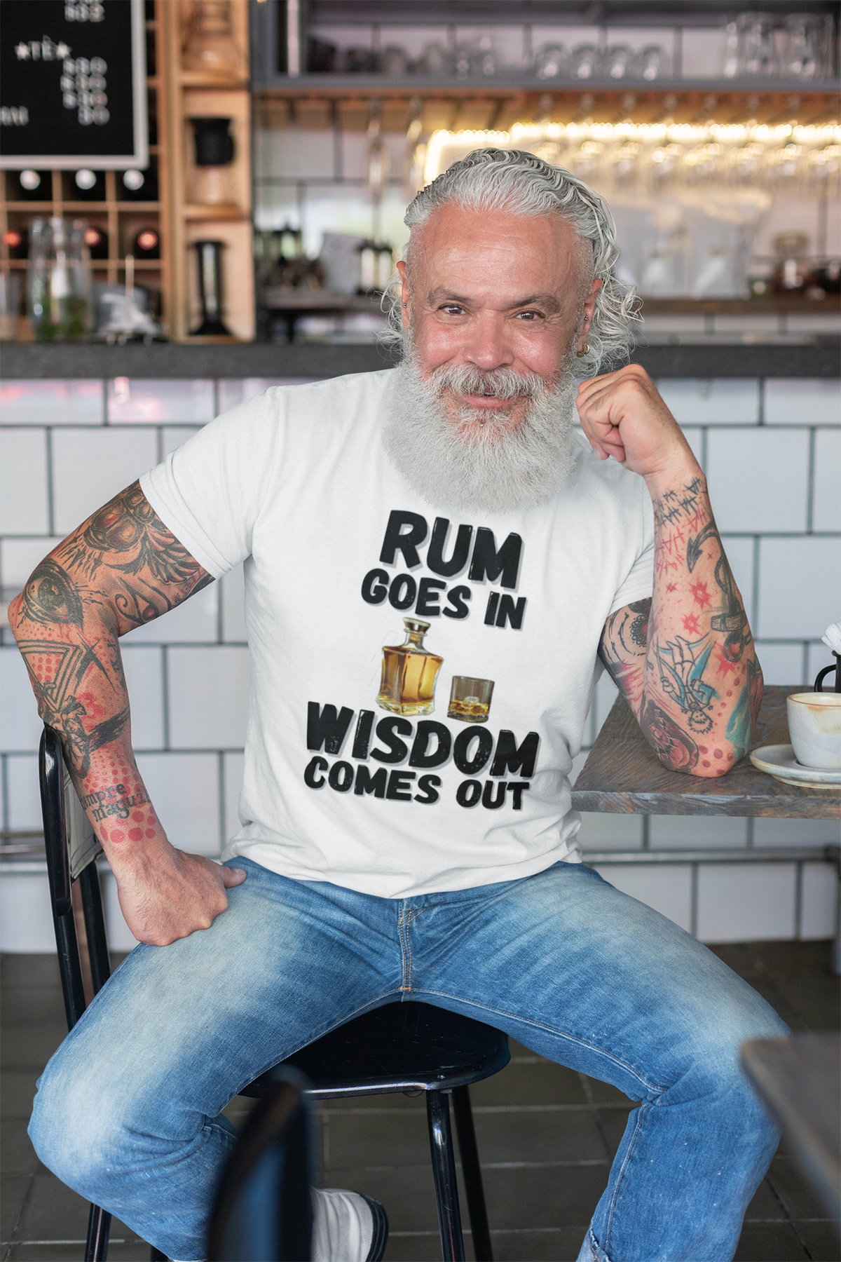 "Rum Goes In. Wisdom Comes Out" - T-Shirt (DT)