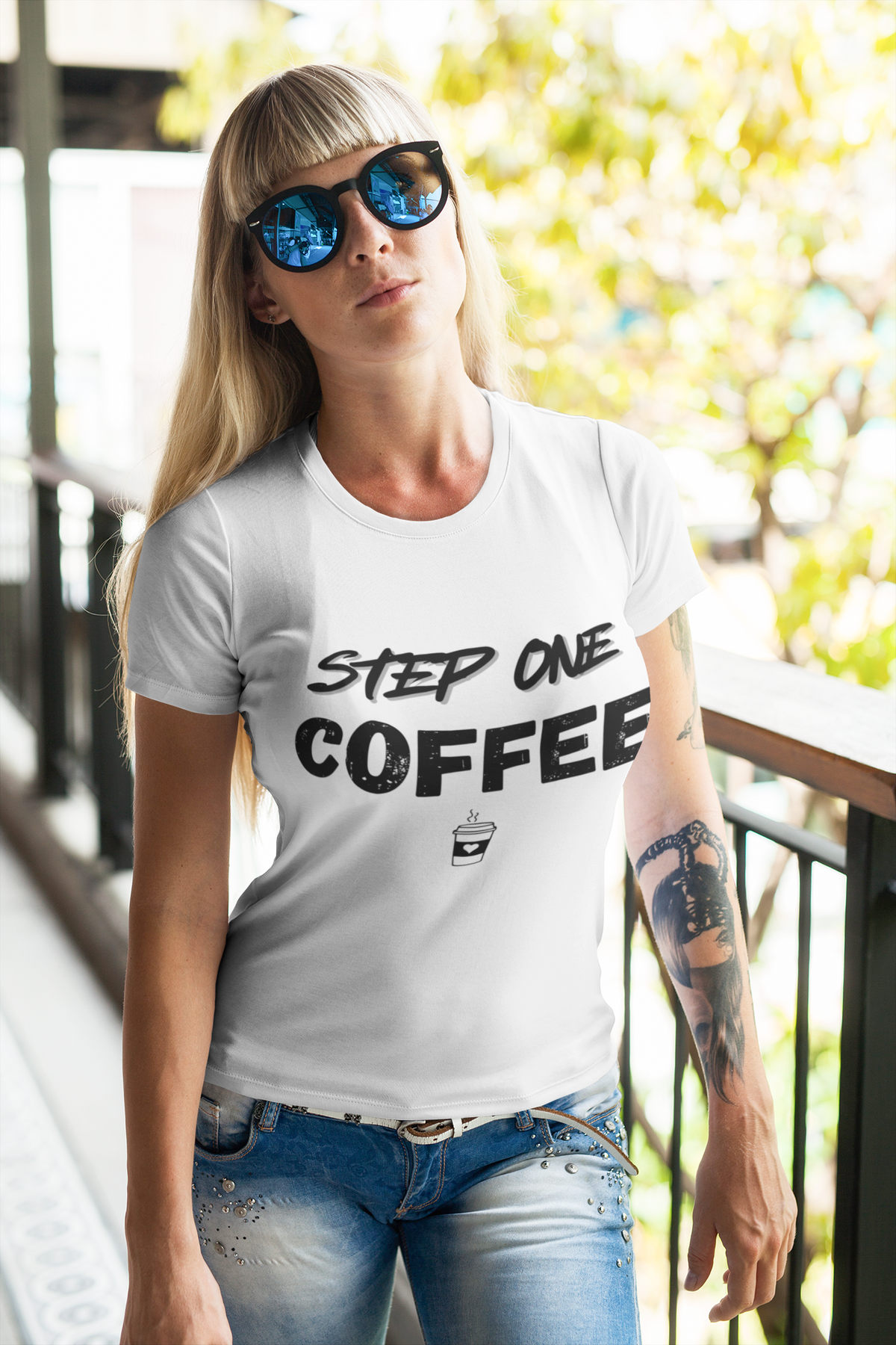 "Step One. COFFEE." - T-Shirt (DT)