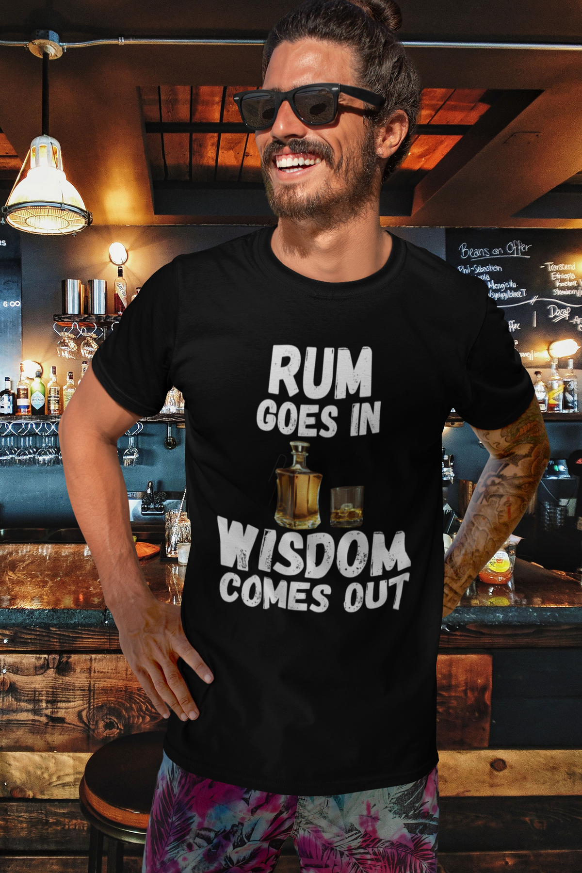 "Rum Goes In. Wisdom Comes Out" - T-Shirt (LT)