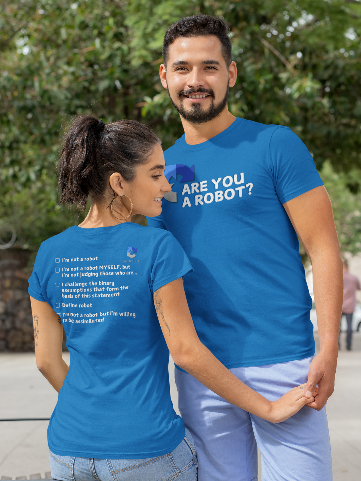 "Are you a Robot?" (Borg Version) T-Shirt (LT)(Print both sides)
