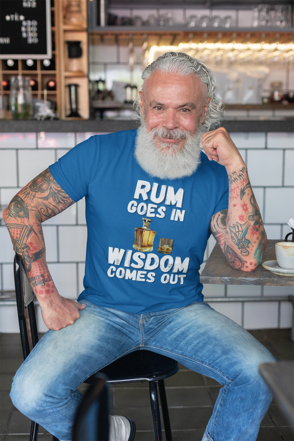 "Rum Goes In. Wisdom Comes Out" - T-Shirt (LT)