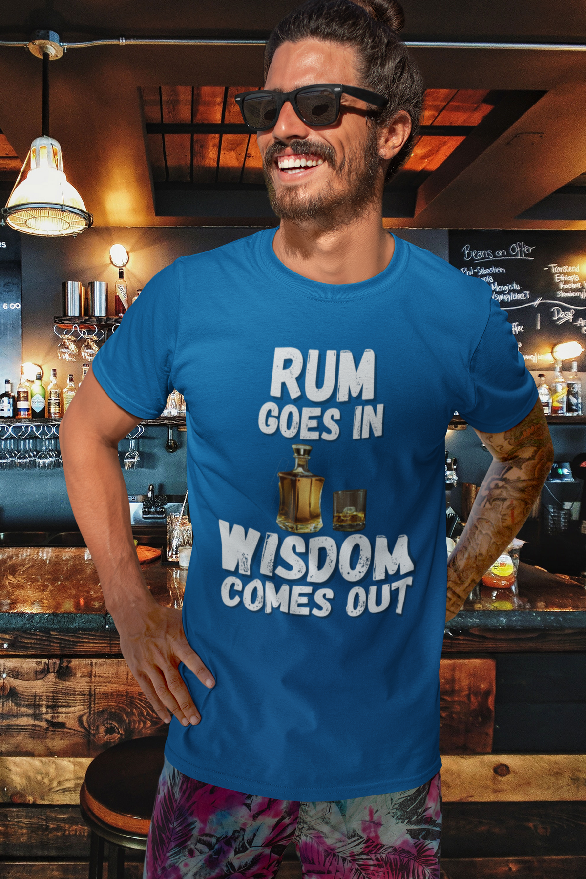"Rum Goes In. Wisdom Comes Out" - T-Shirt (LT)