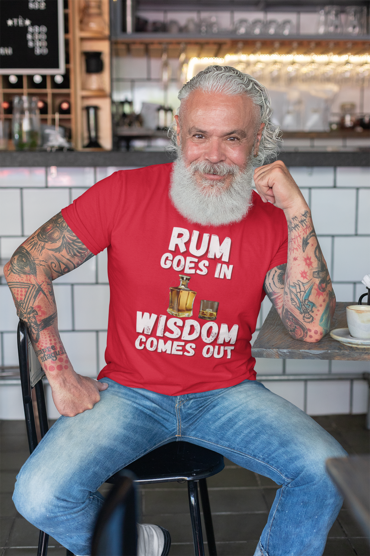 "Rum Goes In. Wisdom Comes Out" - T-Shirt (LT)