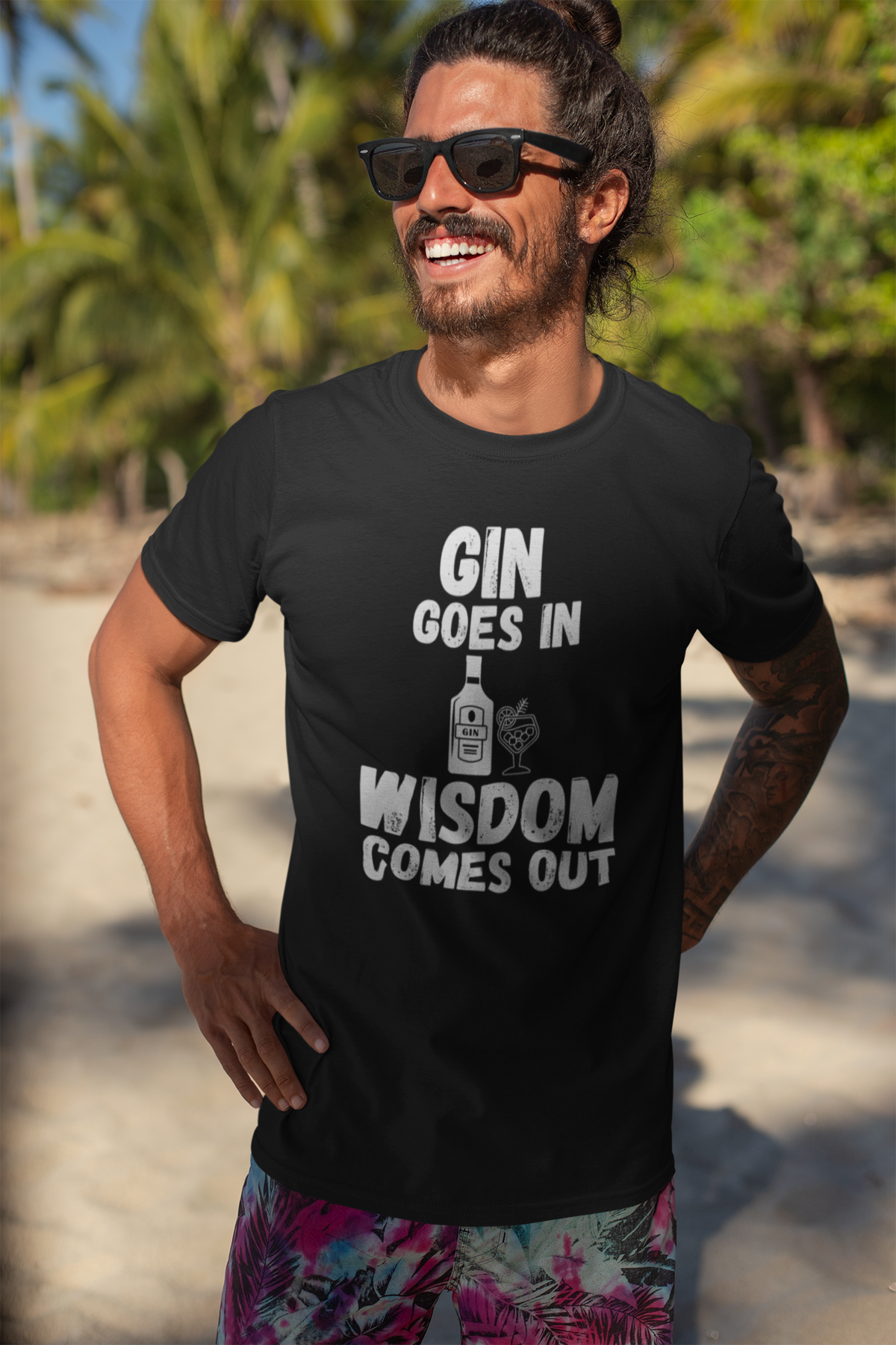 "Gin Goes In. Wisdom Comes Out" - T-Shirt (LT)
