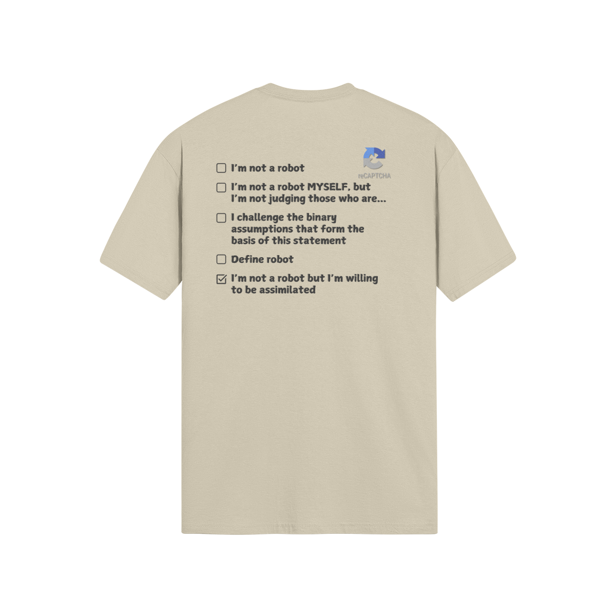 "Are you a Robot?" (Borg Version) T-Shirt (DT)(Print both sides)