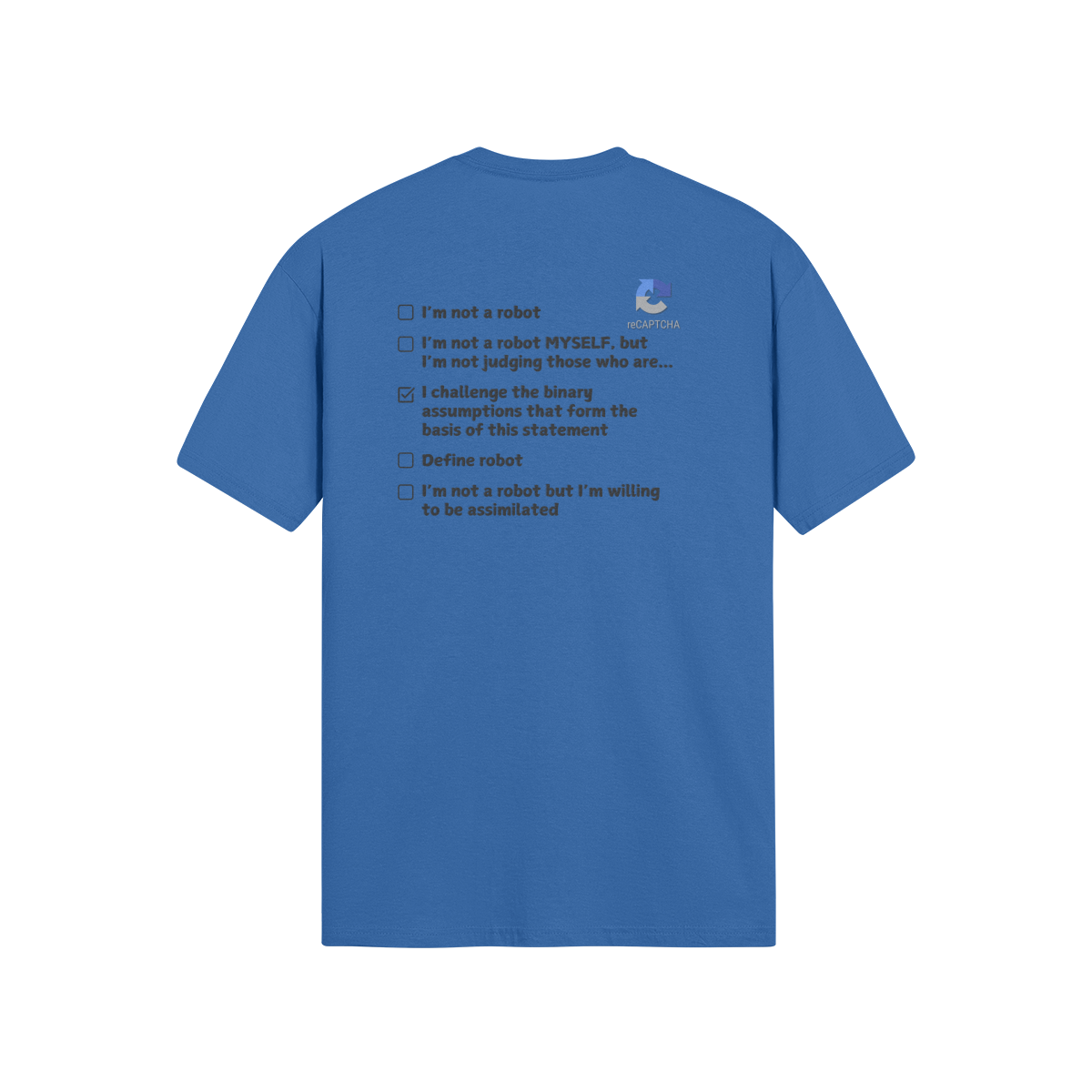 "Are you a Robot?" (Challenge version) T-Shirt (DT)(Print both sides)