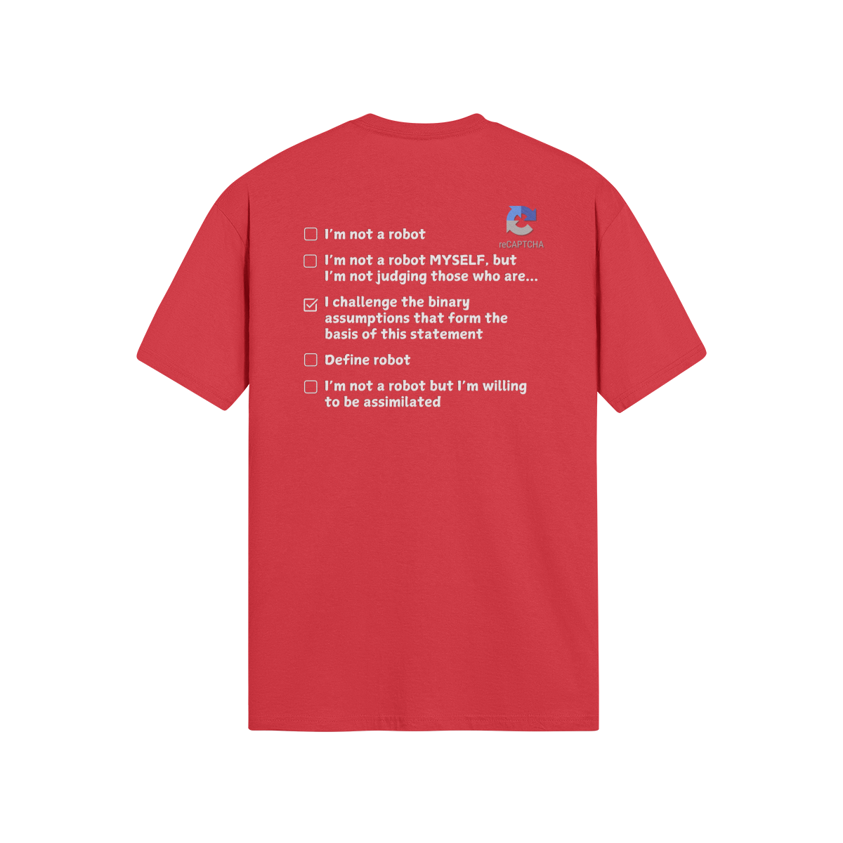 "Are you a Robot?" (Challenge version) T-Shirt (LT)(Print both sides)